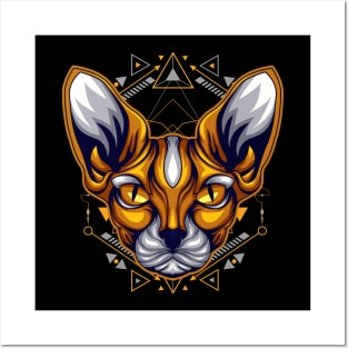 cat sphinx graphic Posters and Art